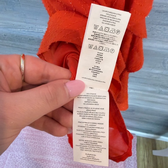 Michael Kors NWT Optic Orange Ruffle Dress Size S - Picture 12 of 14